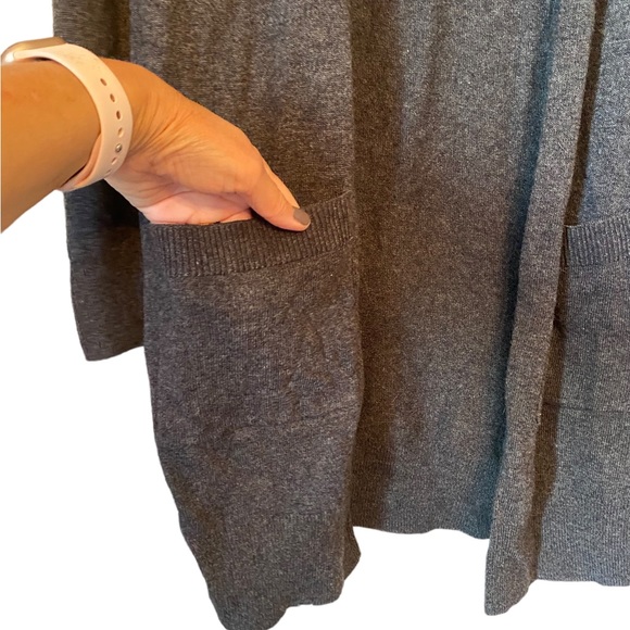 Matty M Gray Open Front Cardigan Sweater - Picture 6 of 12